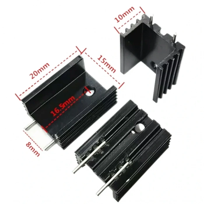 To-220 Metal Soğutucu Heatsink 15x10x20mm 2 Pin 1 Adet
