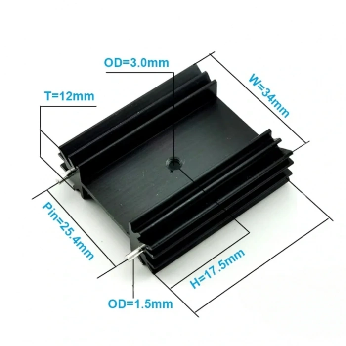 To-247 Metal Soğutucu Heatsink 25x34x12mm
