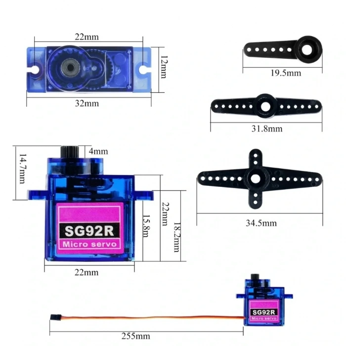 Tower Pro SG92R 2.5kg 4.8V Micro Servo Motor