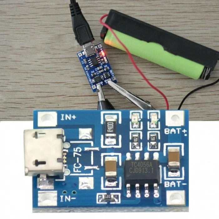 TP4056 Micro USB Girişli Li-Po Pil Şarj Devresi