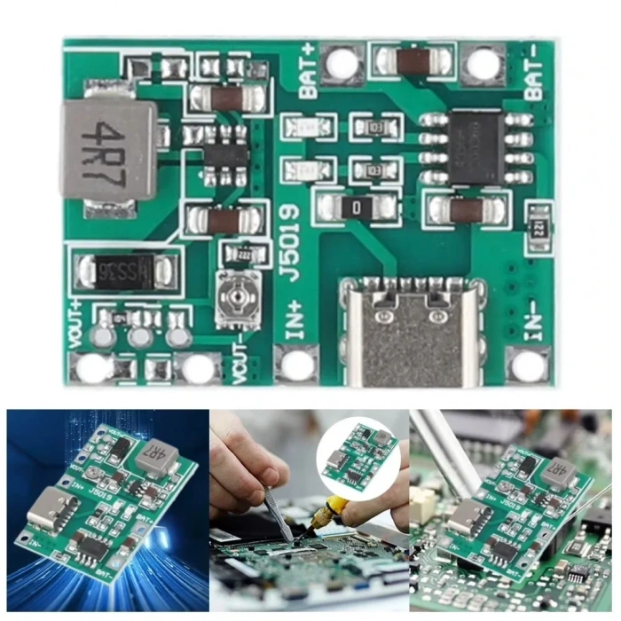 TP4056 Pil Şarj ve Voltaj Yükseltici 3.7V 4.2V Type-C Usb