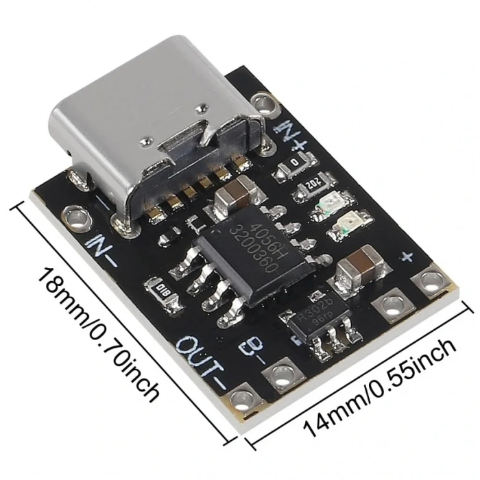 TP4056 Type-C 3.7V Mini Şarj Devresi Korumalı Mod