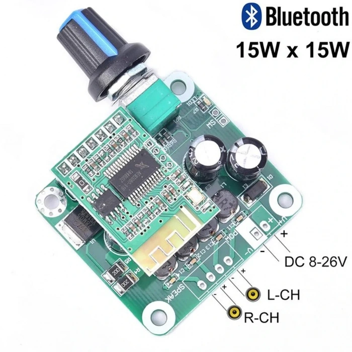 TPA3110 2x15W Bluetooth 4.2 Dijital Stereo Audio Amfi Modülü
