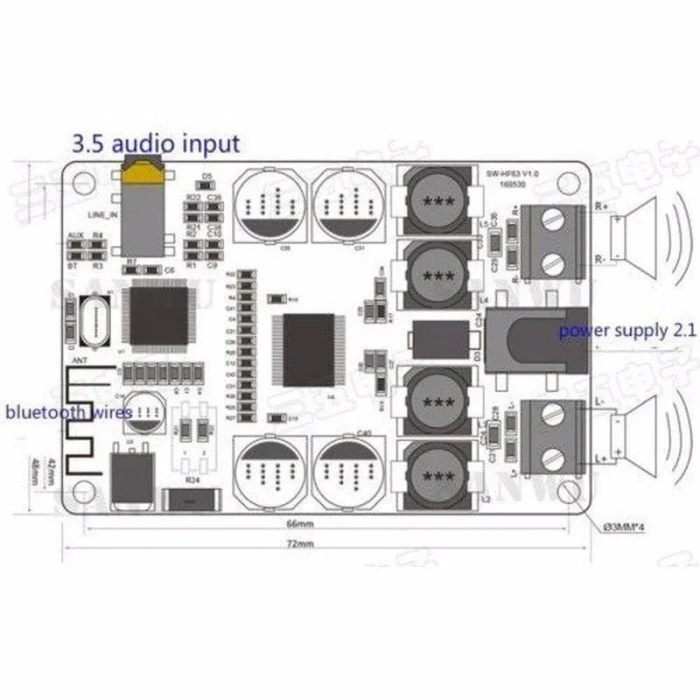 TPA3118 PBTL Mono Dijital Amfi Modülü 60W