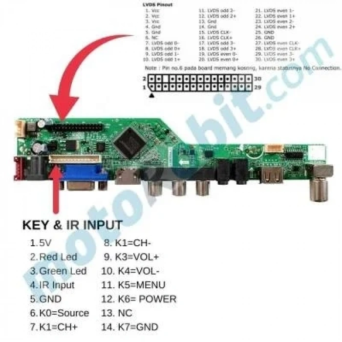 T.SK105A.03 Universal LCT TV Sürücü Kartı
