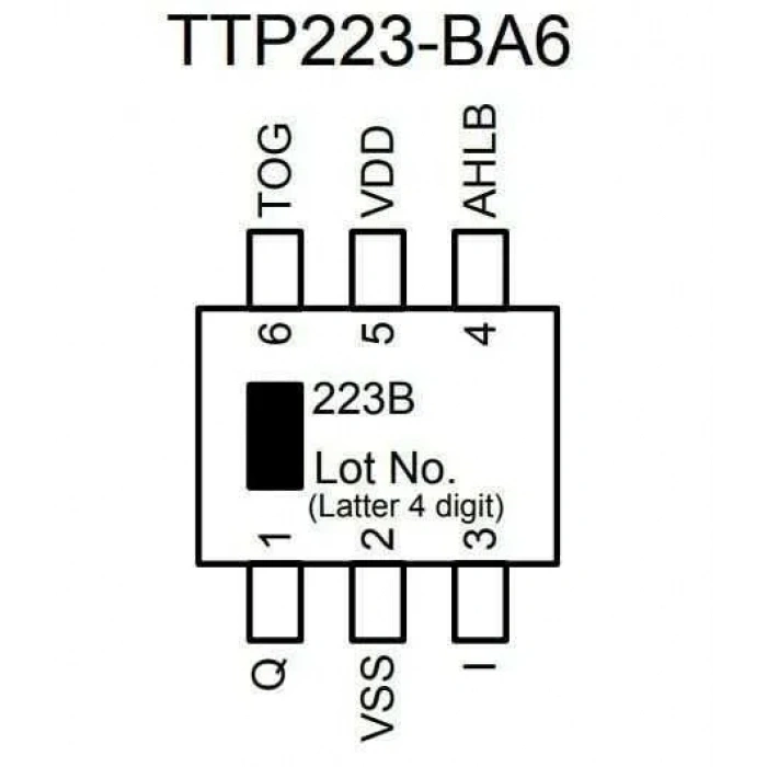 TTP223 SOT23-6 Dokunmatik Sensör Entegresi