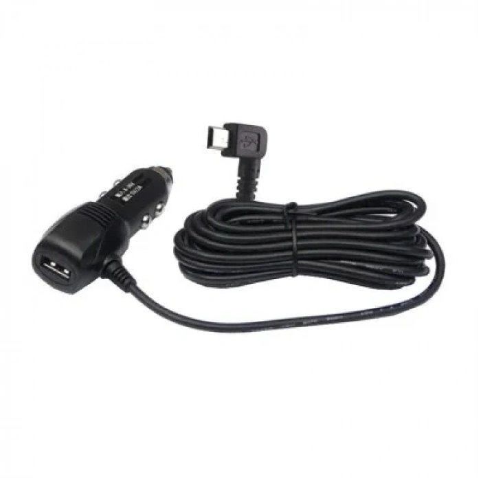 USB 5V 2A Araç Çakmak Soketi 90C Mini USB Çıkışlı - 3.5m Kablolu