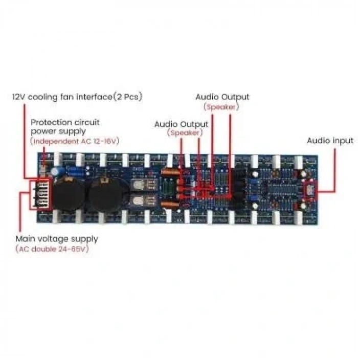 V242 1200W+1200W Çift Kanal Stereo Amfi Devresi