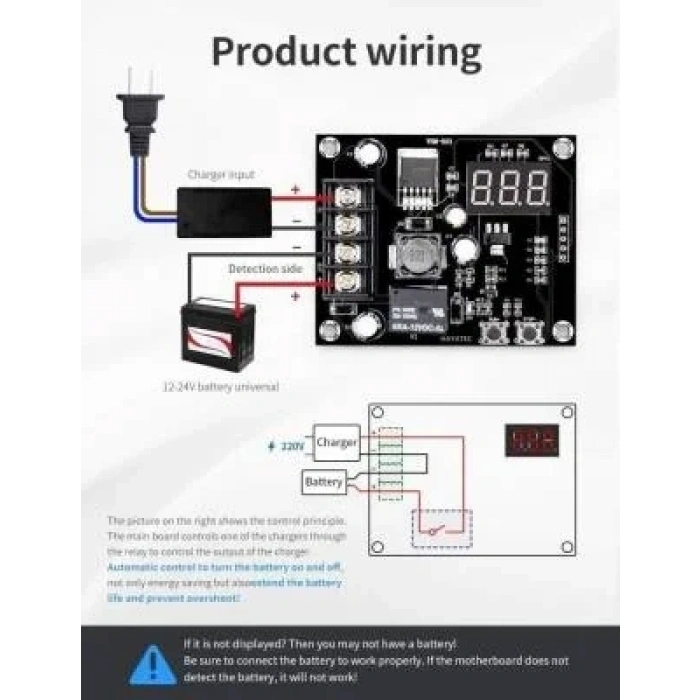 VHM-003 12-24V Lityum Pil - Akü Şarj Kontrol Devresi