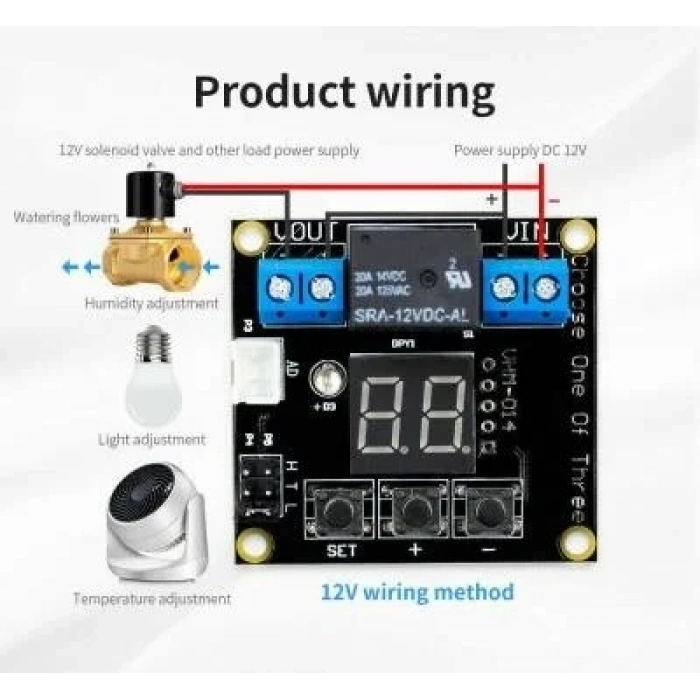 VHM-014 12V Isı- Nem - Işık Kontrollü Röle Kartı