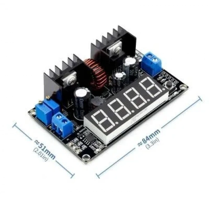 VHM-101 5A Ekranlı Amper Ayarlı Voltaj Düşürücü