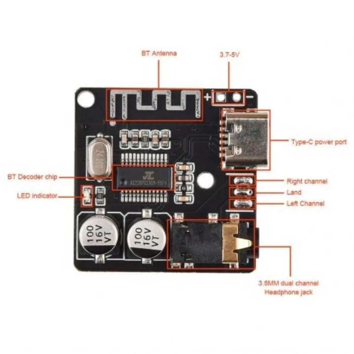 VHM-314 Type-C Bluetooth Ses Alıcı Modülü 5.0