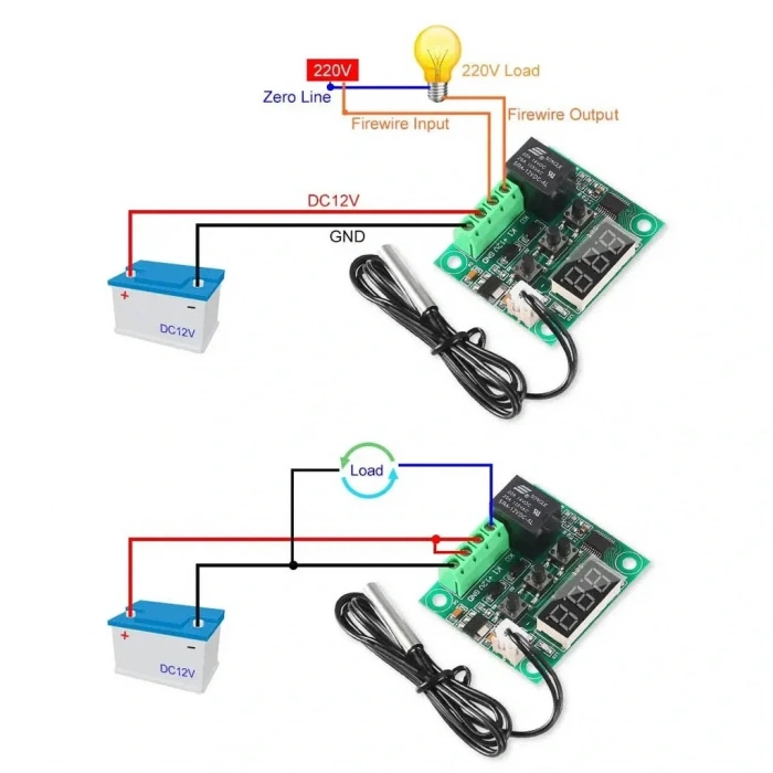 W1209 Röle Çıkışlı Dijital Termostat Kuluçka Akvaryum Sıcaklık Kontrol Kartı