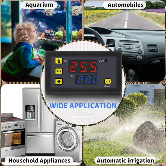 W3230 24V DC Röle Çıkışlı Dijital Termostat Sıcaklık Kontrol Cihazı