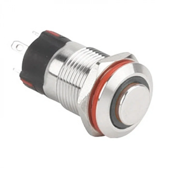 WD12A-G1Z-E 12mm Çıkık Anahtarlı Işıklı Metal Buton - Beyaz
