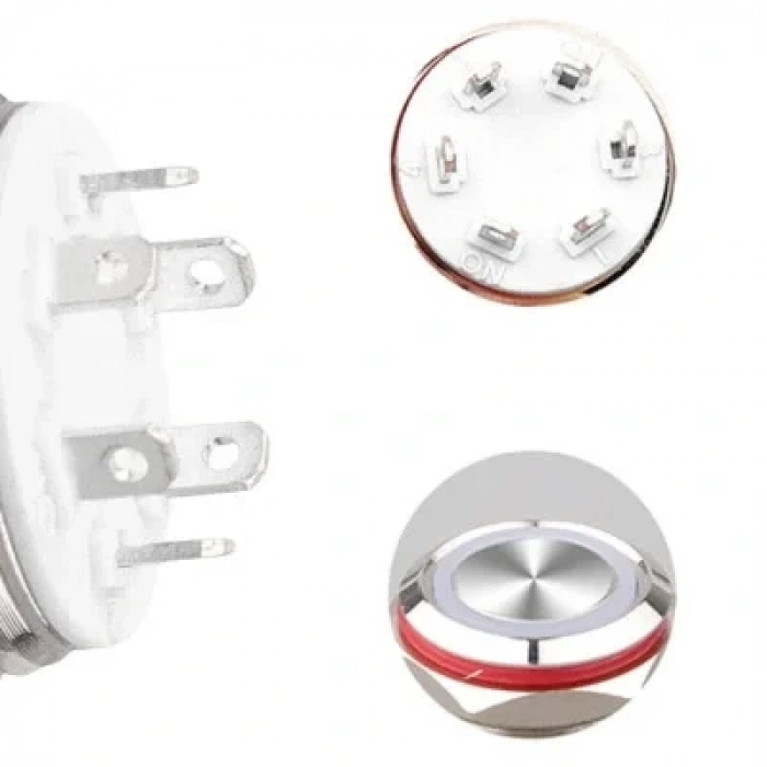 WD16C1-Pin-P1 16mm Düz Yaylı Metal Buton