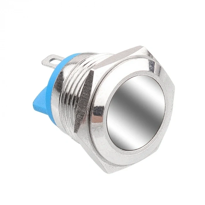 WD16H-P1 16mm Düz Yaylı Metal Buton