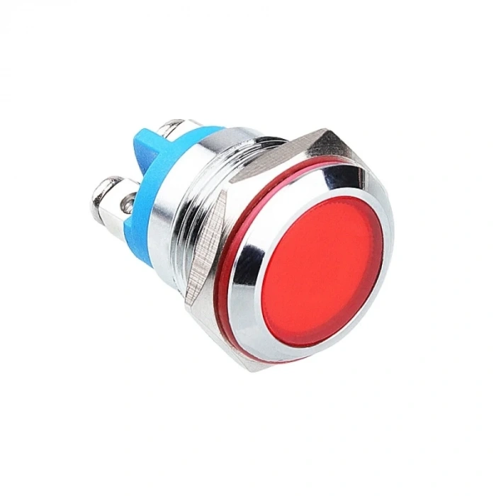 WD16L-P0 16mm 12-24V Metal Sinyal Lambası - Kırmızı