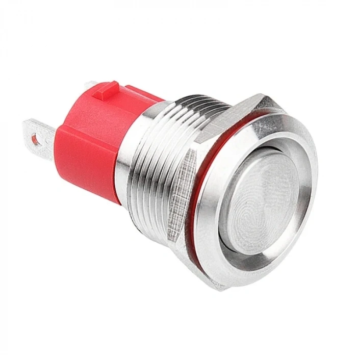 WD19D-P1 19mm Düz Yaylı Metal Buton