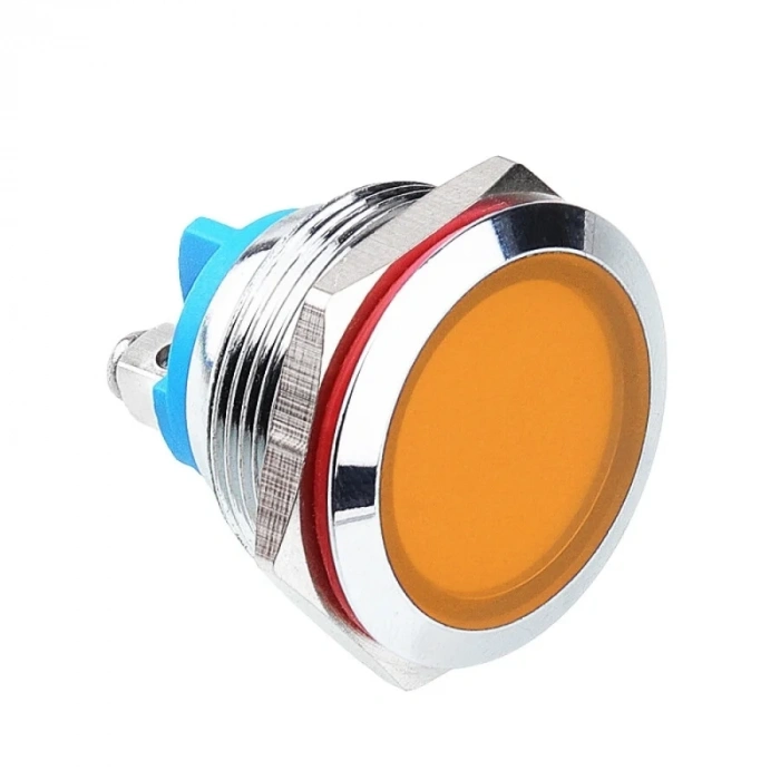 WD22L-P0 22mm 12-24V Metal Sinyal Lambası - Sarı