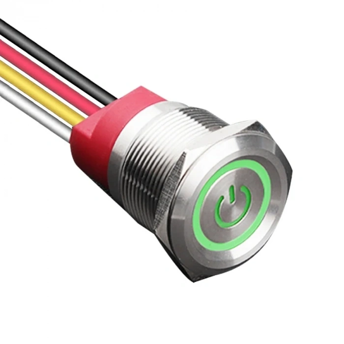 WD22T-P2-EC 22mm Dokunmatik Touch Metal Buton - Yeşil