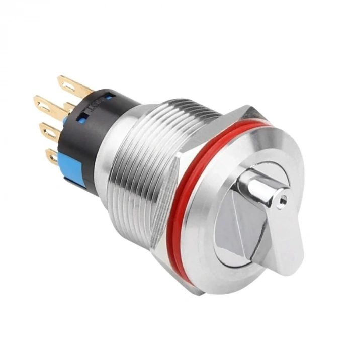 WD22X-P1 22mm Anahtarlı Mandal Buton 2NO+2NC