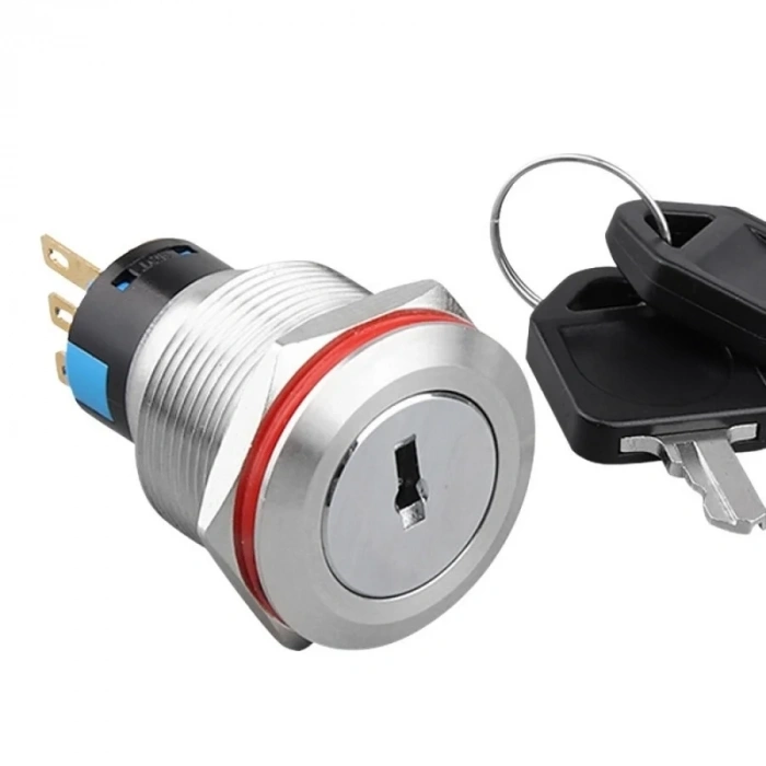 WD22Y-P1 22mm Anahtarlı Mandal Buton 1NO+1NC