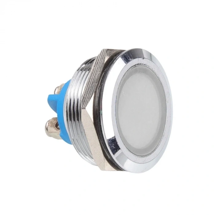 WD25L-P0 25mm 12-24V Metal Sinyal Lambası - Beyaz