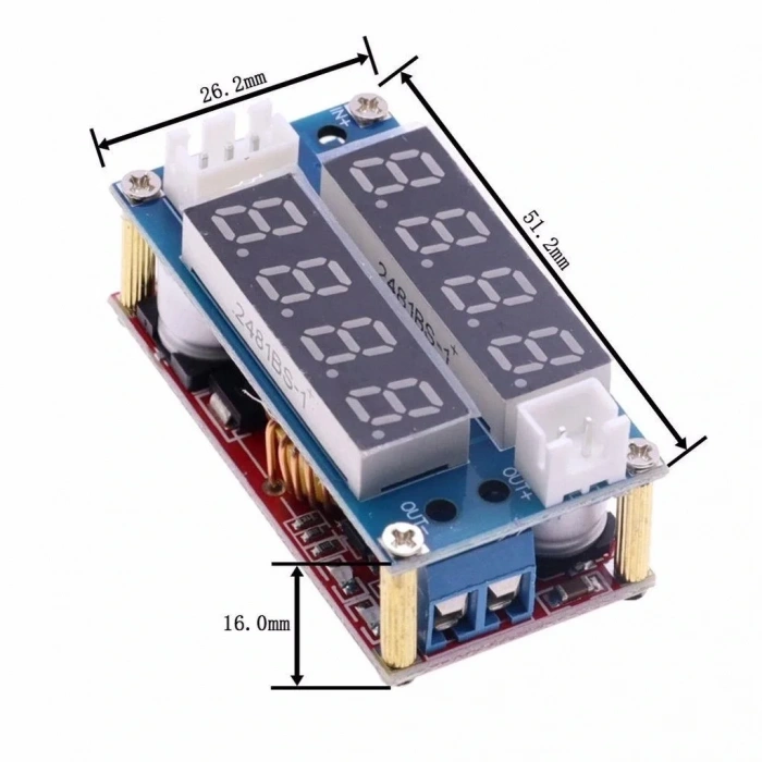 XL4015 5A CC-CV Volt-Amper Ayarlı Çift Ekranlı Voltaj Düşürücü Modül