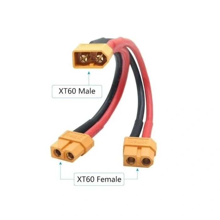 XT60 1 Erkek - 2 Dişi Y Splitter Paralel Dönüştürücü Kablo 20cm