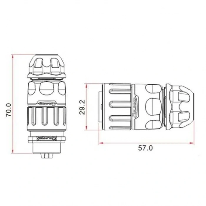 YM-20-J04PE-02-001 4-Pin Su Geçirmez Konnektör - Dişi