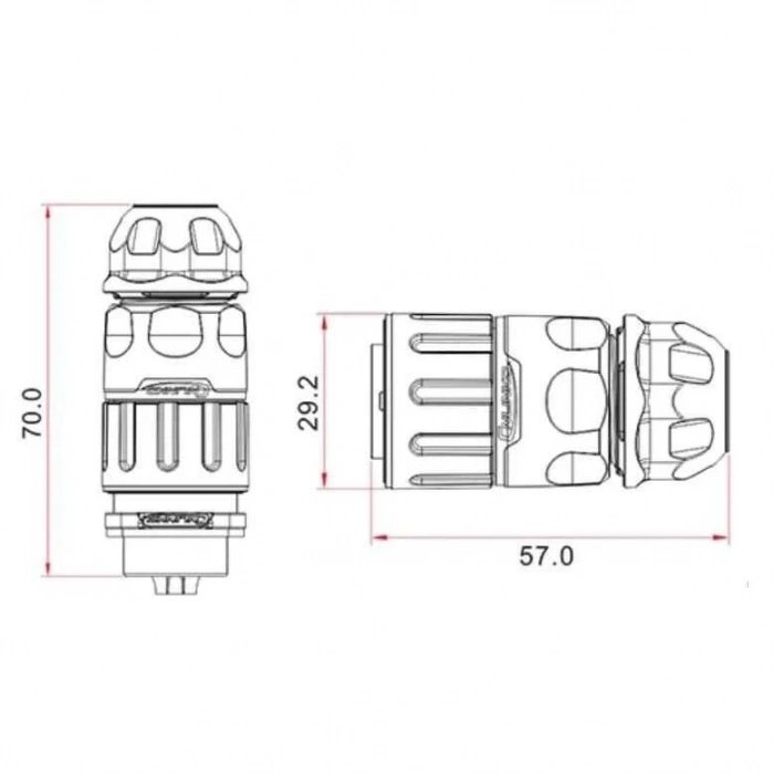 YM-20-J05PE-02-001 5-Pin Su Geçirmez Konnektör - Dişi