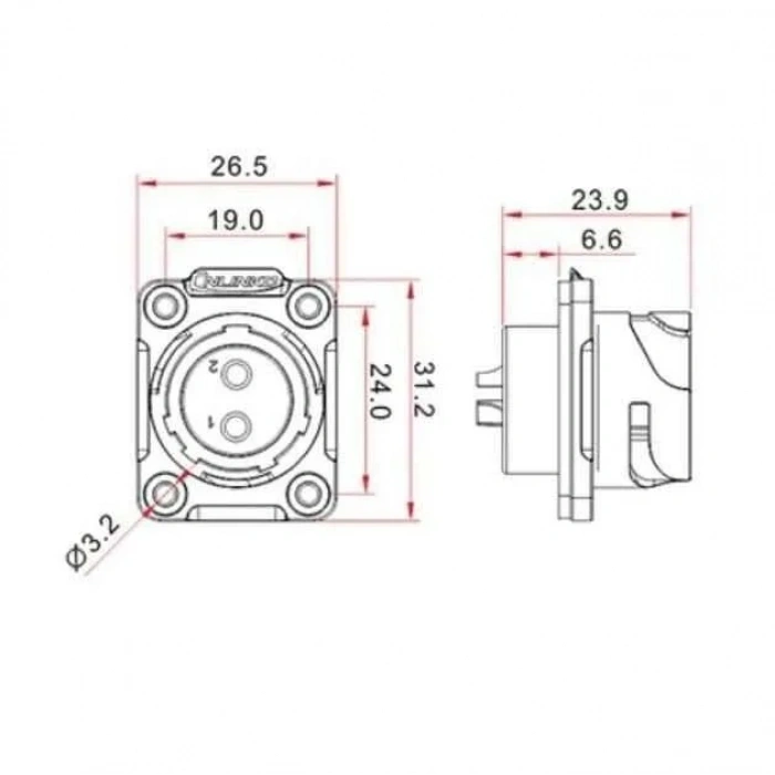 YM-20-J05SX-02-401 5-Pin Su Geçirmez Konnektör - Dişi