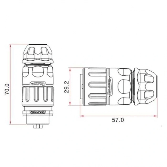 YM-20-J09PE-02-001 9-Pin Su Geçirmez Konnektör - Dişi