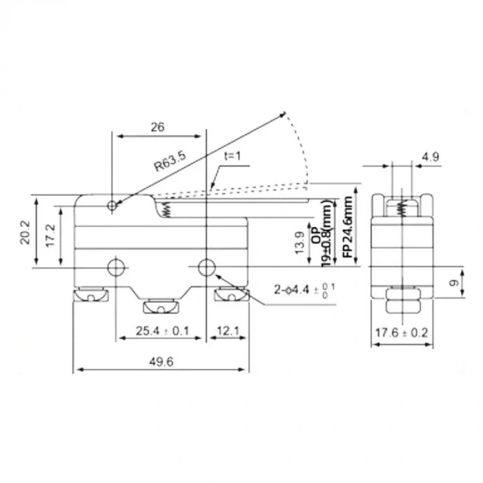 Z-15GW-B Micro Switch 3-Pin