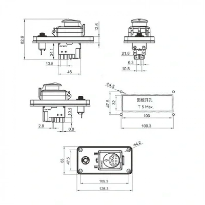 ZCD-02BL 5-Pin Elektromanyetik Switch