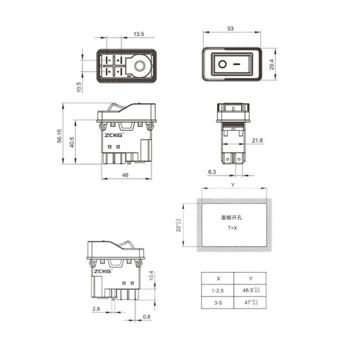 ZCD-02C 4-Pin Elektromanyetik Switch