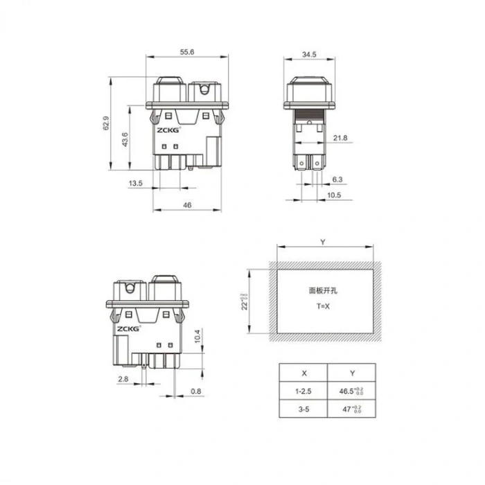 ZCD-02E 5-Pin Elektromanyetik Switch