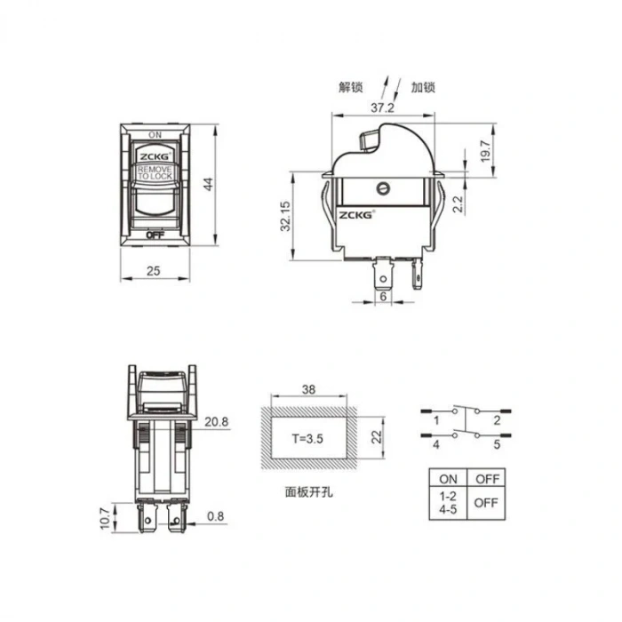 ZCK-01 4-Pin Elektromanyetik Switch