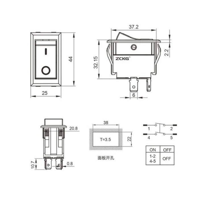 ZCK-01C 4-Pin Elektromanyetik Switch