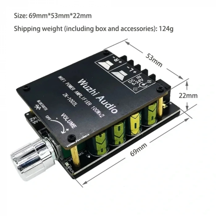 ZK-1002L 2x100W 5.0 Bluetooth Amfi Devresi