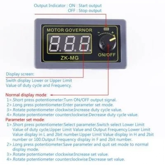 ZK-MG DC 5V-30V 5A PWM Motor Hız Kontrol Kartı