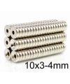 10X3-4mm Havşa Delikli Neodyum Güçlü Mıknatıs - Neodim Magnet