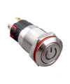 12A-P1-C 12mm Düz Yaylı Işıklı Power Metal Buton - Beyaz