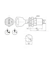 12mm Anahtarlı Metal Mandal Buton 0-1