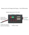 12V Akü Kapasite Göstergesi - 5V 2A USB Çıkışlı