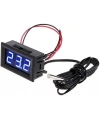 12V Termometre Su Geçirmez Sıcaklık Sensörü - Mavi