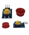12x12mm Push Buton Switch Modül Kırmızı Kapak 1 Adet
