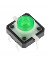 12x12mm Yeşil Led Işıklı Tact Switch