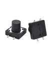12x12x12.5mm 4 Pinli SMD Siyah Push Buton - Tact Switch